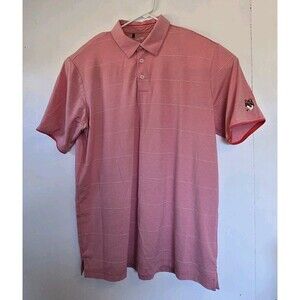 Adidas Shirt Mens L Pink Polo‎ ClimaLite Applebrook Country Club Golf Striped